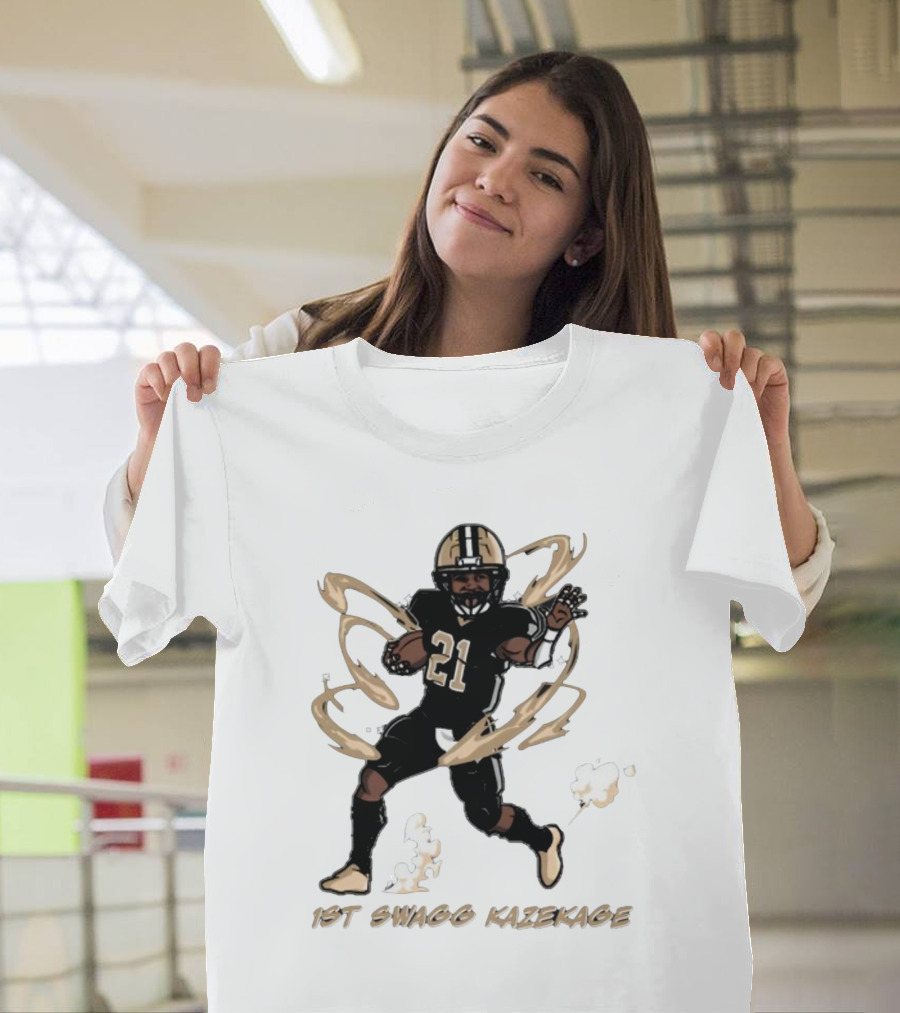 1St Swagg Kazekage Football Player Number 21 With Gold Aura T-Shirt
