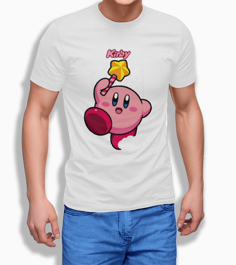 Kirby Main Character With Star Rod Gamestop Bioworld T-Shirt