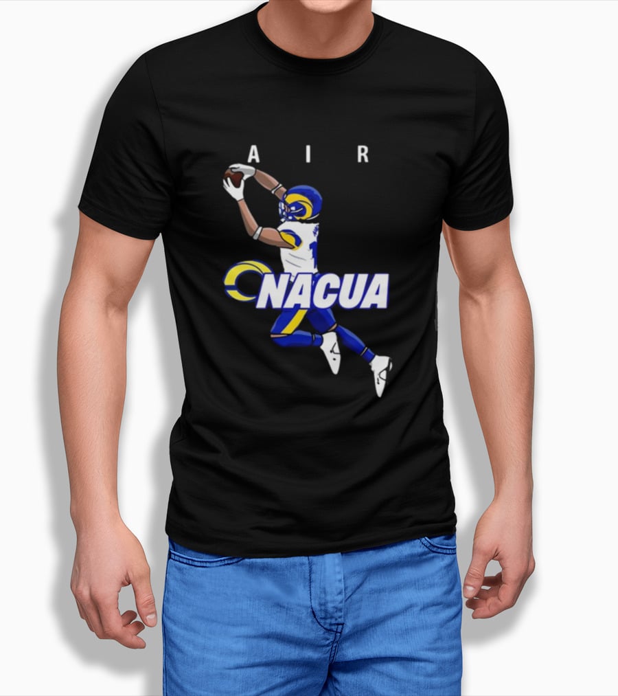 AIR Nacua Football Player Catch Rams Helmet T-Shirt