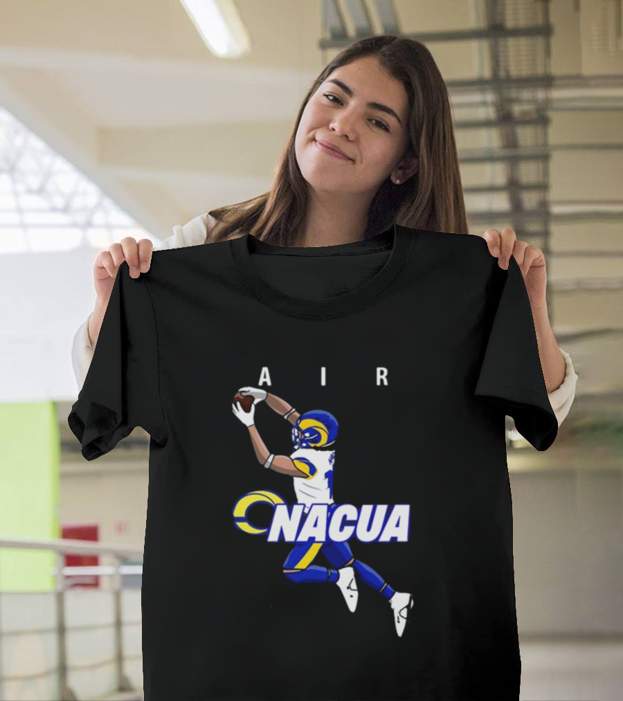 AIR Nacua Football Player Catch Rams Helmet T-Shirt