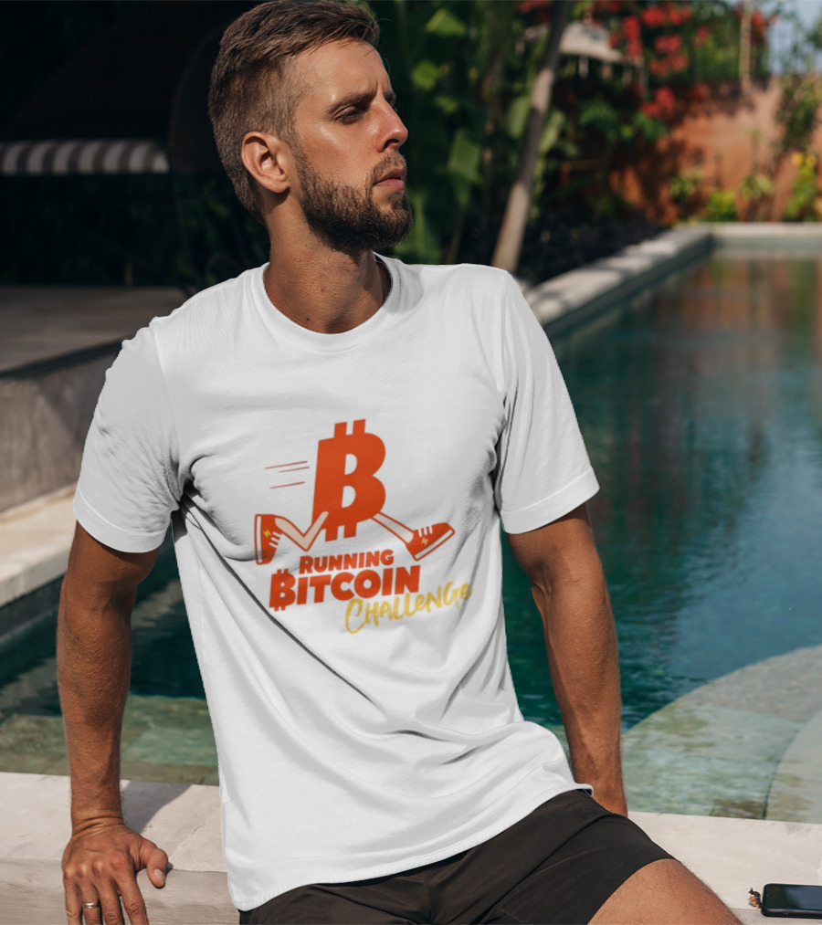 Fran Finney Running Bitcoin Challenge Icon With Sneaker Dollar T-Shirt