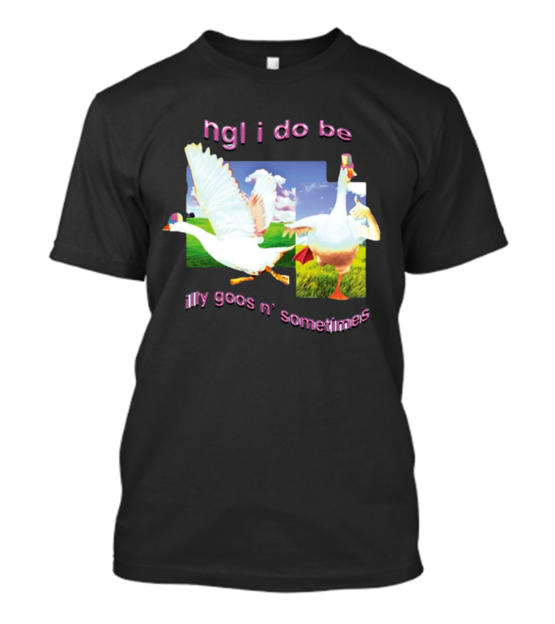 Ngl I Do Be Silly Goosin' Sometimes Goose Humor Fun Playful T-Shirt