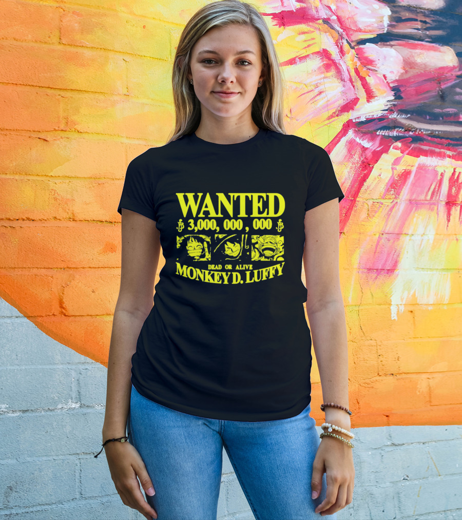 WANTED 3,000,000,000 MONKEY D. LUFFY STRAWHAT PIRATE T-Shirt