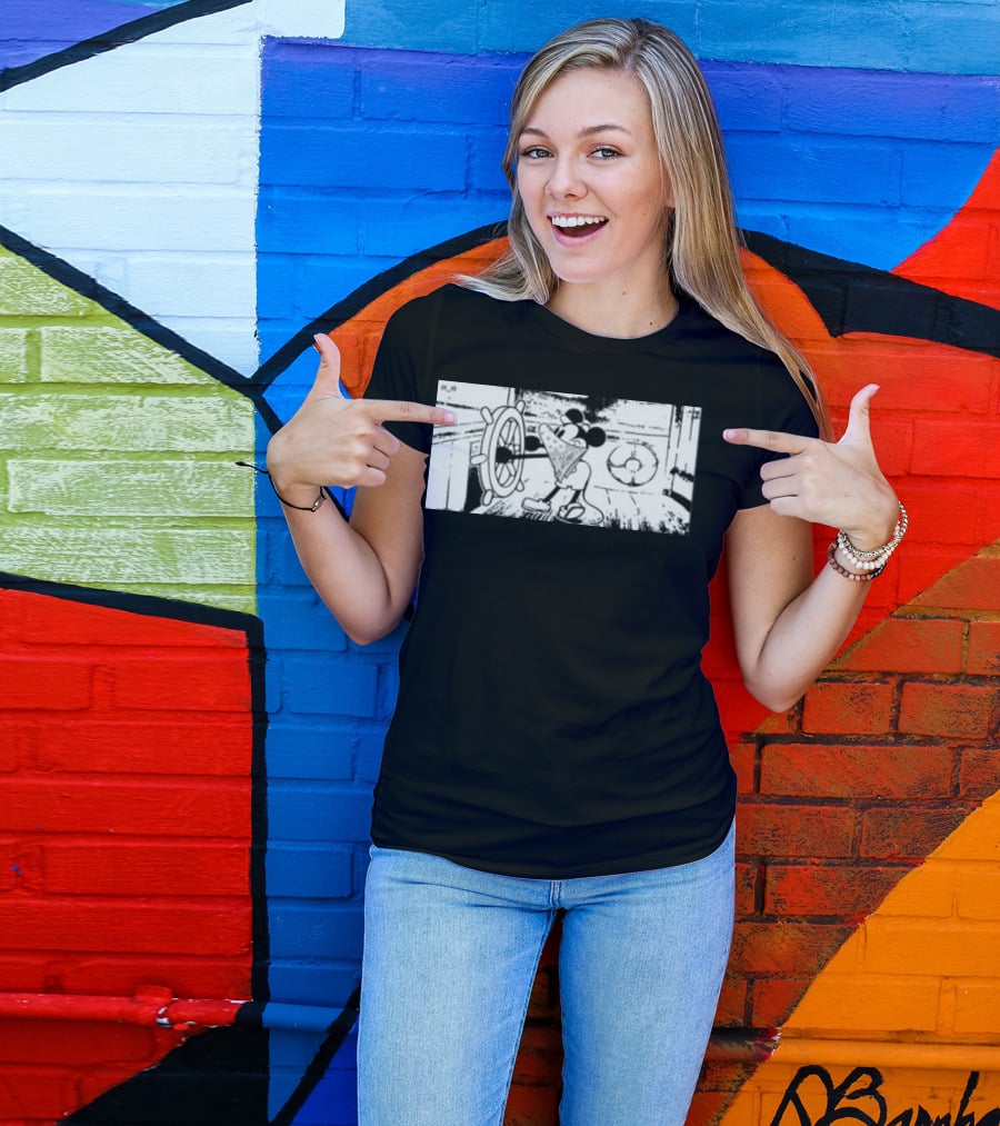 Memeulous Mickey Hood Vintage Steamboat Pizza Sailor T-Shirt