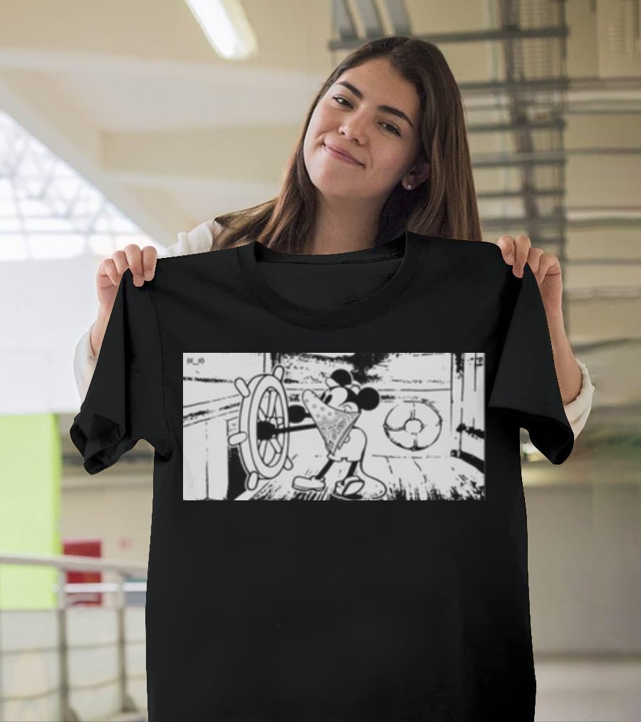 Memeulous Mickey Hood Vintage Steamboat Pizza Sailor T-Shirt
