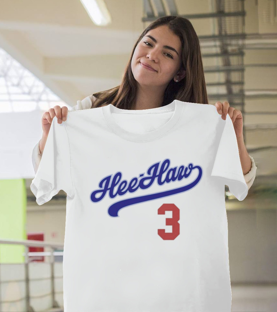 Hee-Haw 3 Vintage Script Style With Red Number T-Shirt