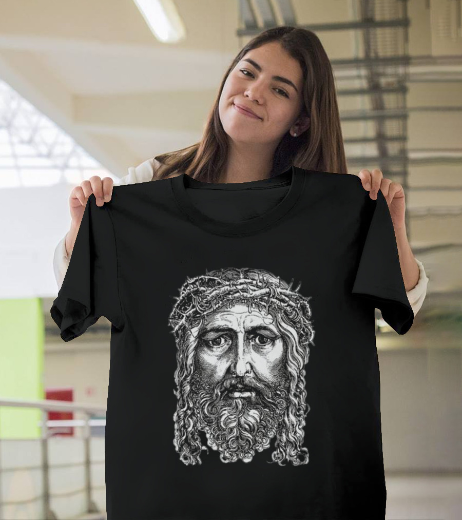 Cj Stroud Jesus Christ Portrait With Crown Of Thorns T-Shirt