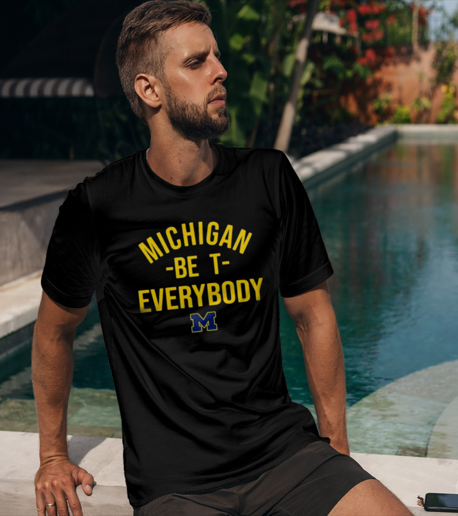 Michigan Wolverines M Logo Michigan Beat Everybody T-Shirt