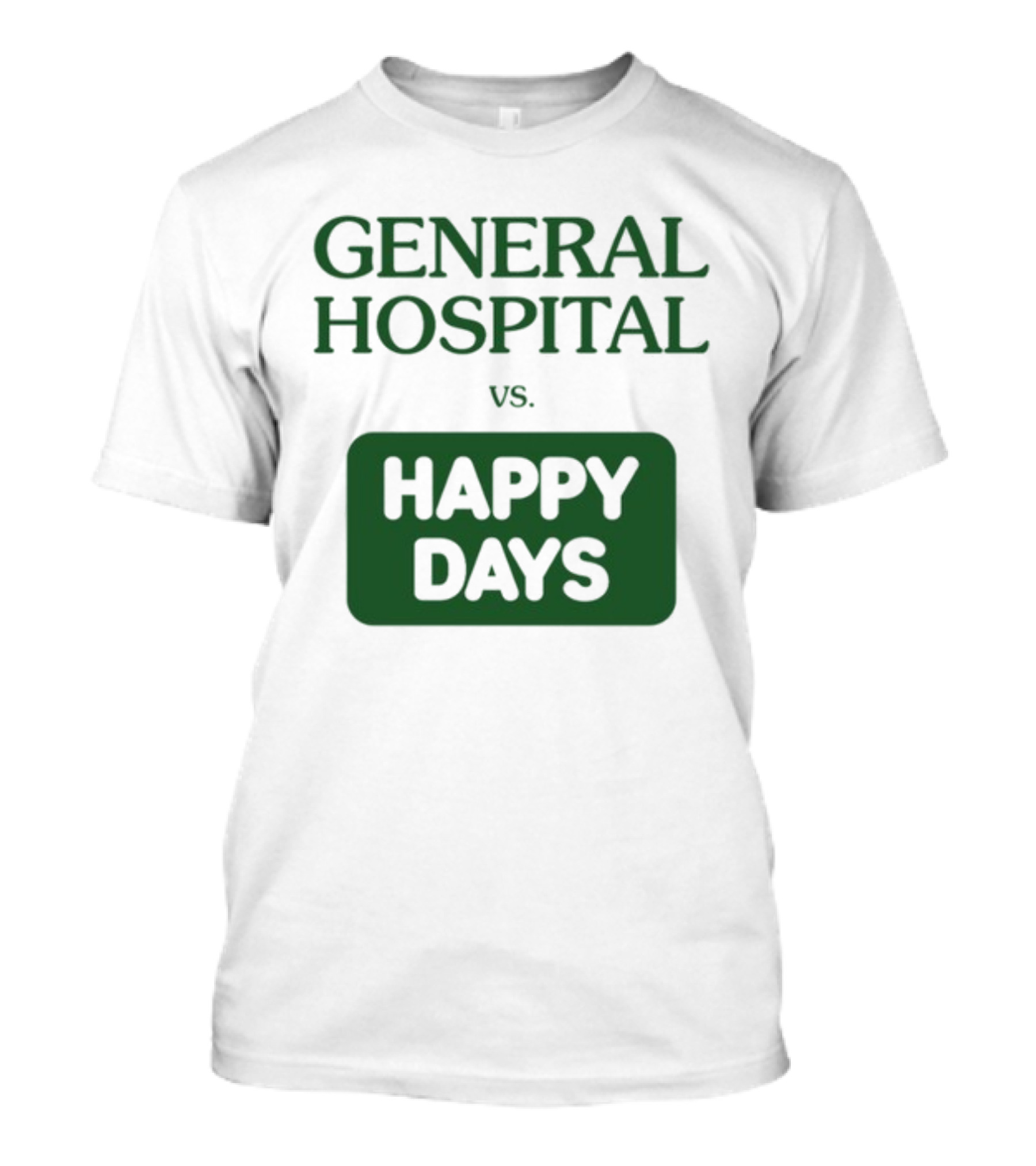 General Hospital Vs. Happy Days Retro TV Show Face-Off T-Shirt