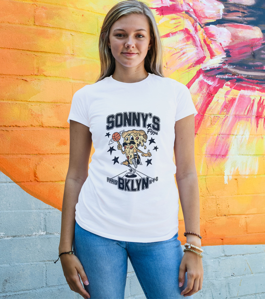 SONNY'S Pizza Basketball Paris BKLYN NY-0 T-Shirt
