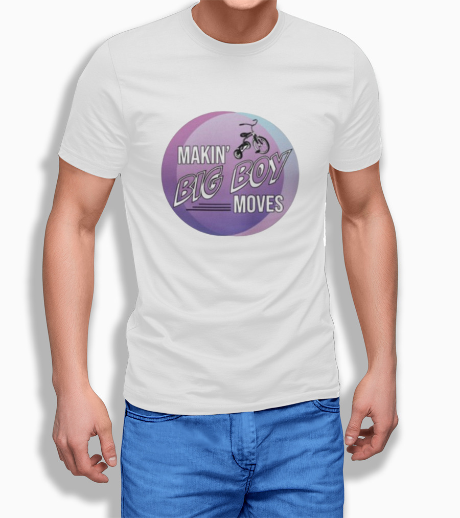 MAKIN' BIG BOY MOVES Bicycle Purple And Blue Gradient T-Shirt