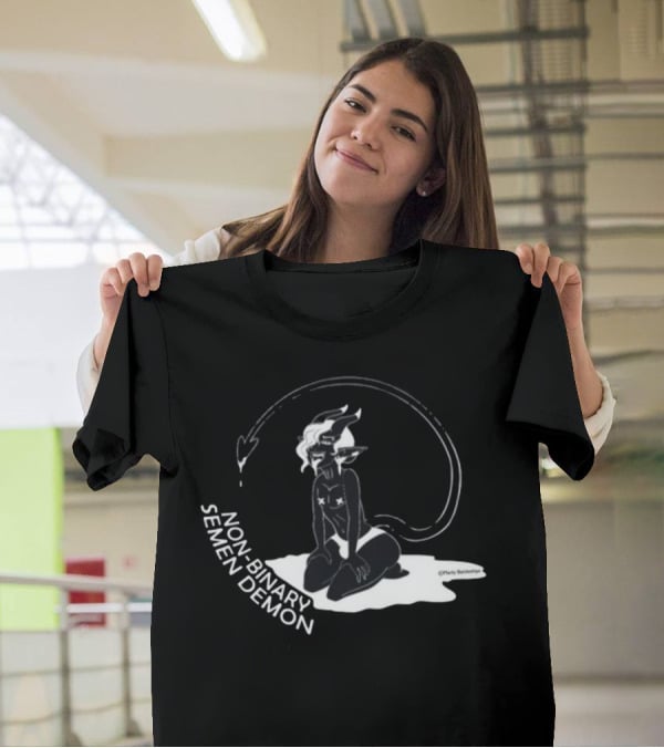 Non-Binary Semen Demon Fantasy Illustration By Party Skeletons T-Shirt