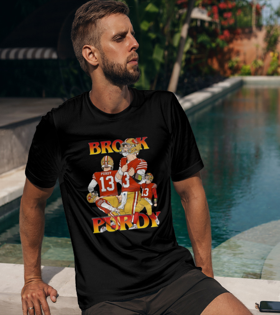Brock Purdy 49ers Quarterback Action Rita Oak T-Shirt