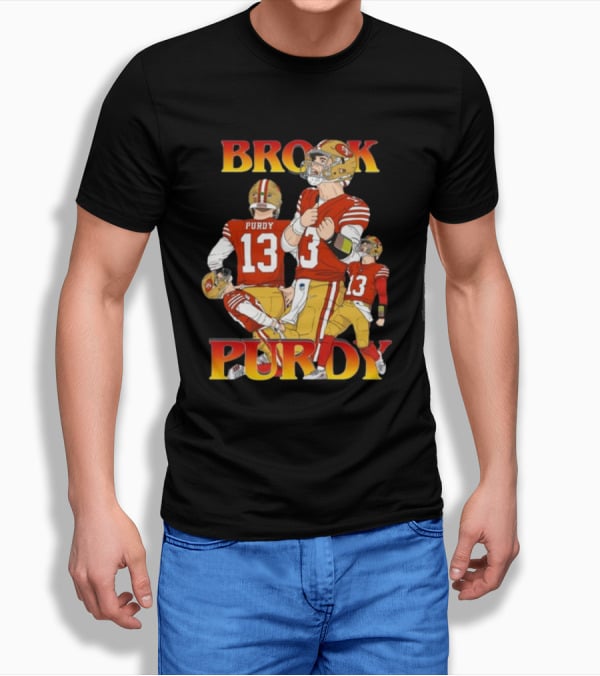 Brock Purdy 49ers Quarterback Action Rita Oak T-Shirt