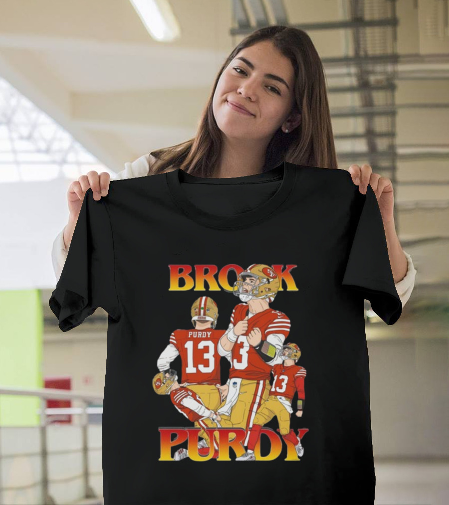 Brock Purdy 49ers Quarterback Action Rita Oak T-Shirt