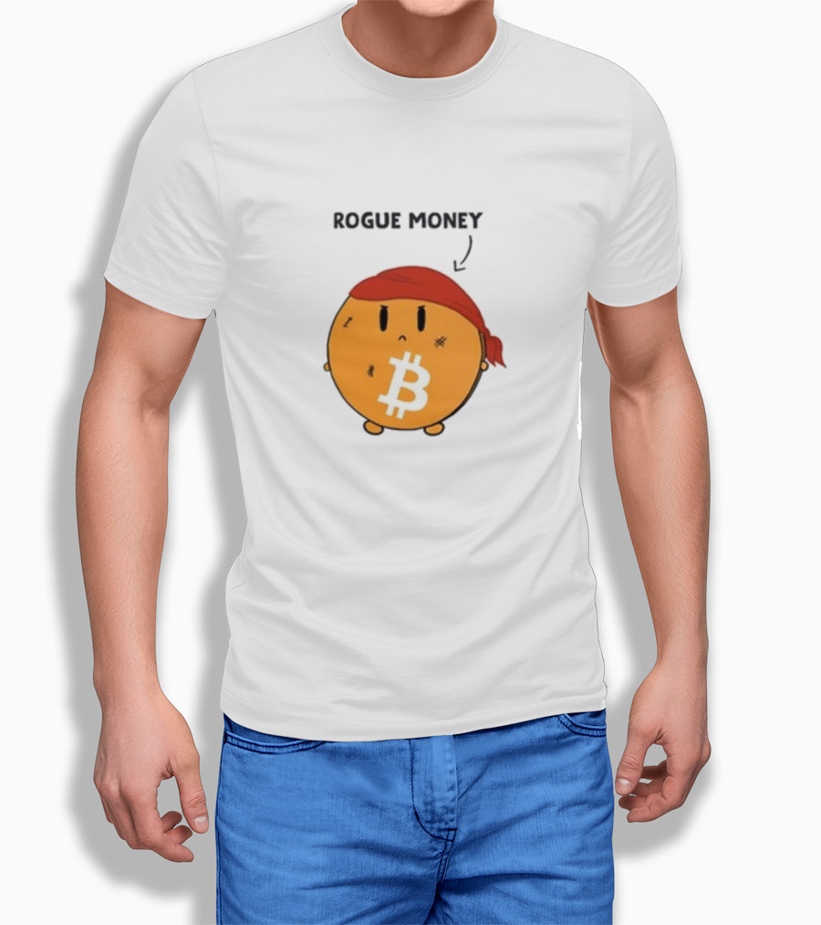 Lina Seiche Bitcoin Rogue Money Icon With Red Bandana T-Shirt