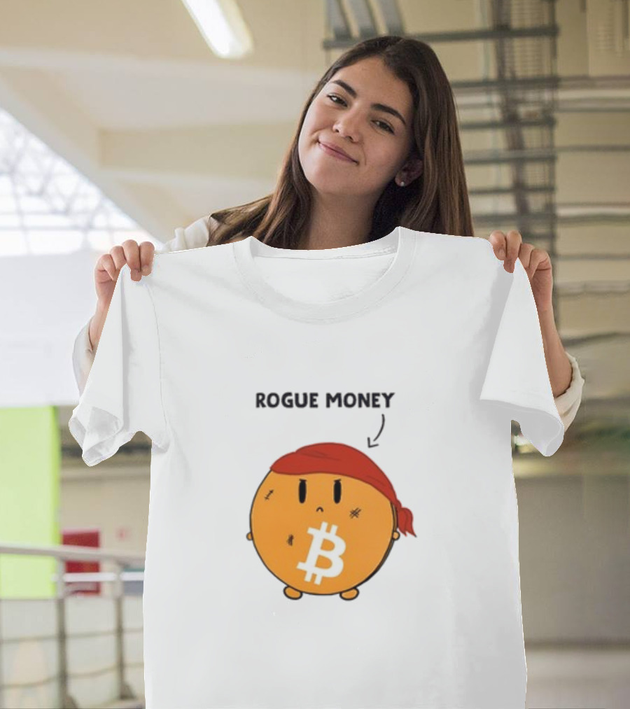 Lina Seiche Bitcoin Rogue Money Icon With Red Bandana T-Shirt