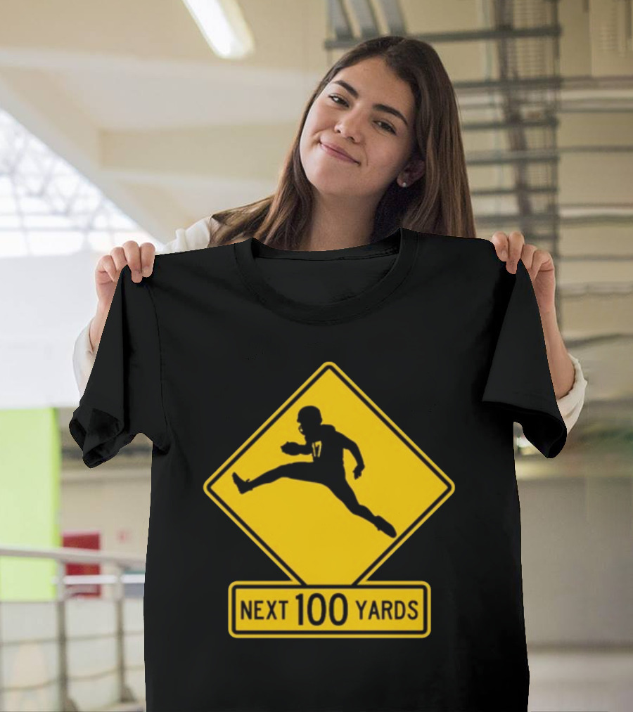 Quarterback Crossing 17 Next 100 Yards T-Shirt