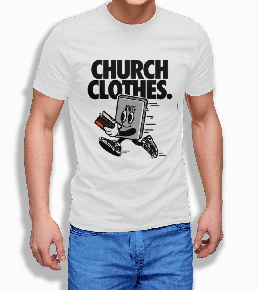 Church Clothes Holy Bible Cartoon Running Sneakers T-Shirt