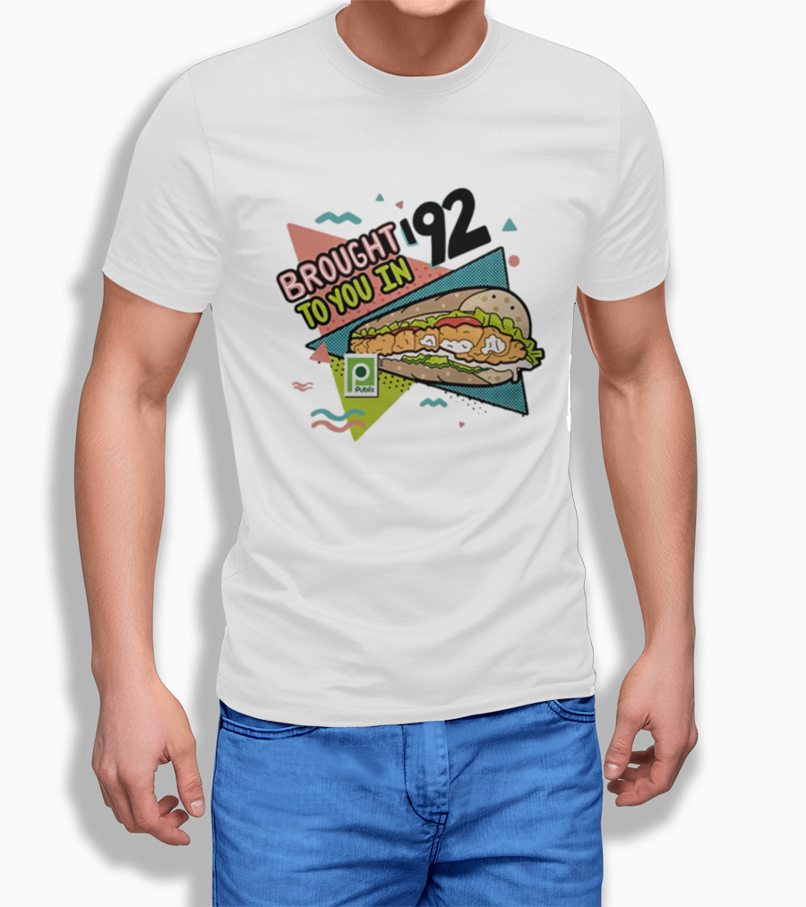 Brought 92 To You In Publix Sub Sandwich Pop Art Retro Graphics T-Shirt