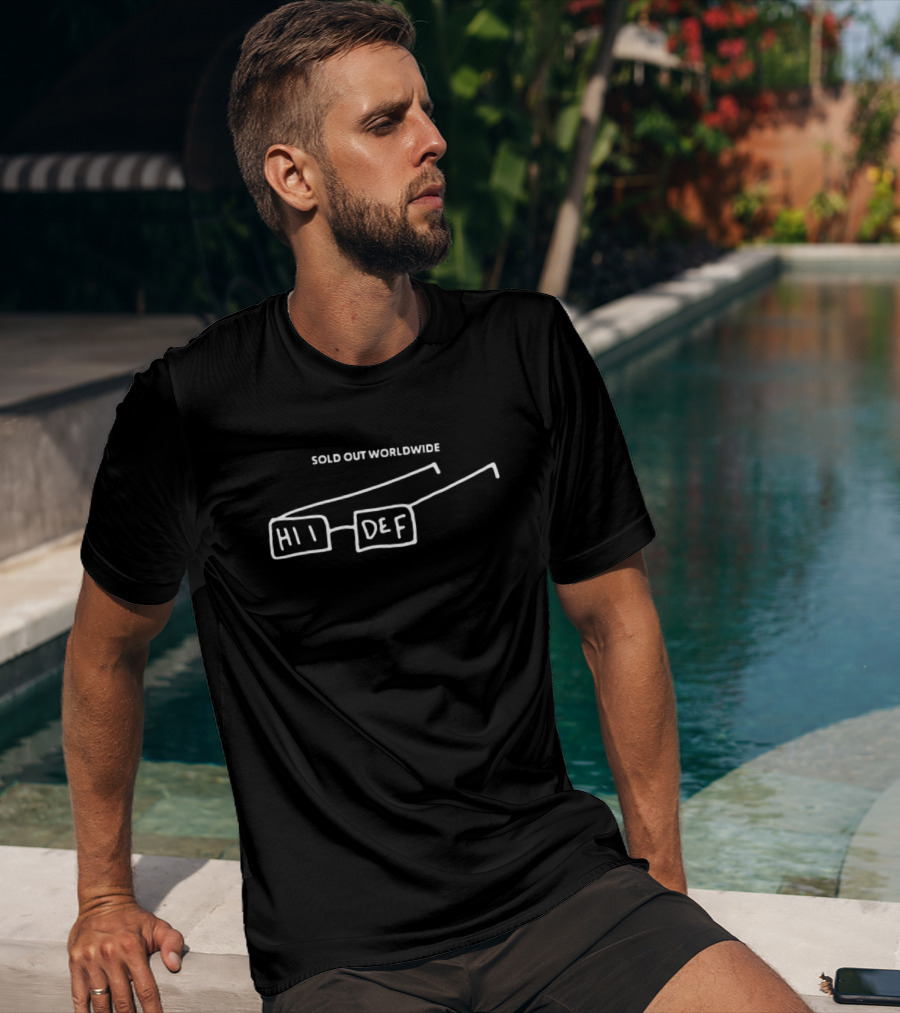 Hiidef Sold Out Worldwide Glasses Outline T-Shirt