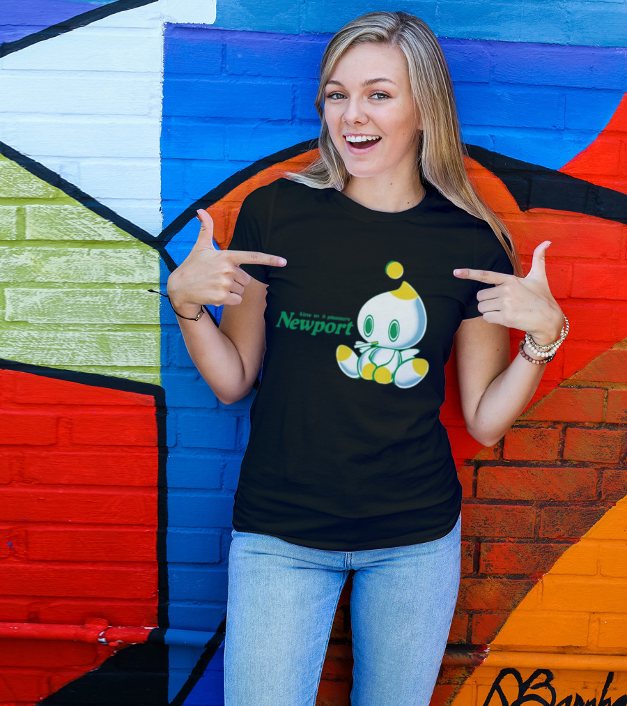 Newport Alive With Pleasure Cute Character Sitting T-Shirt