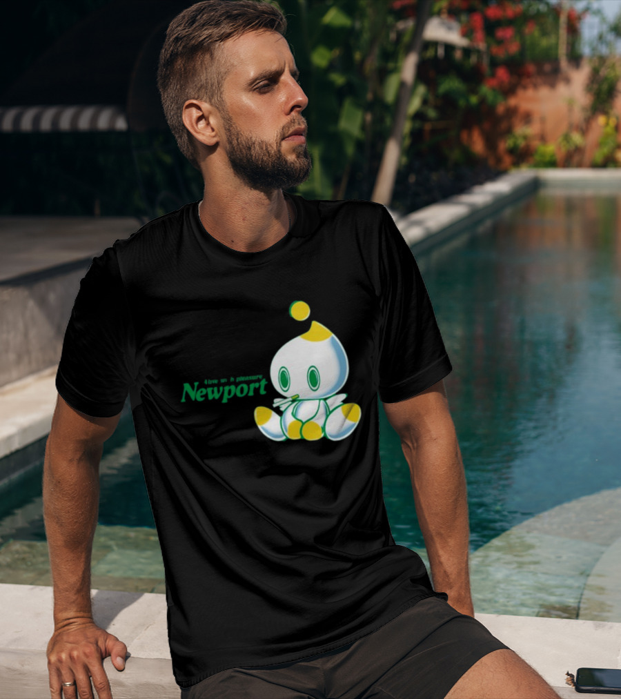 Newport Alive With Pleasure Cute Character Sitting T-Shirt