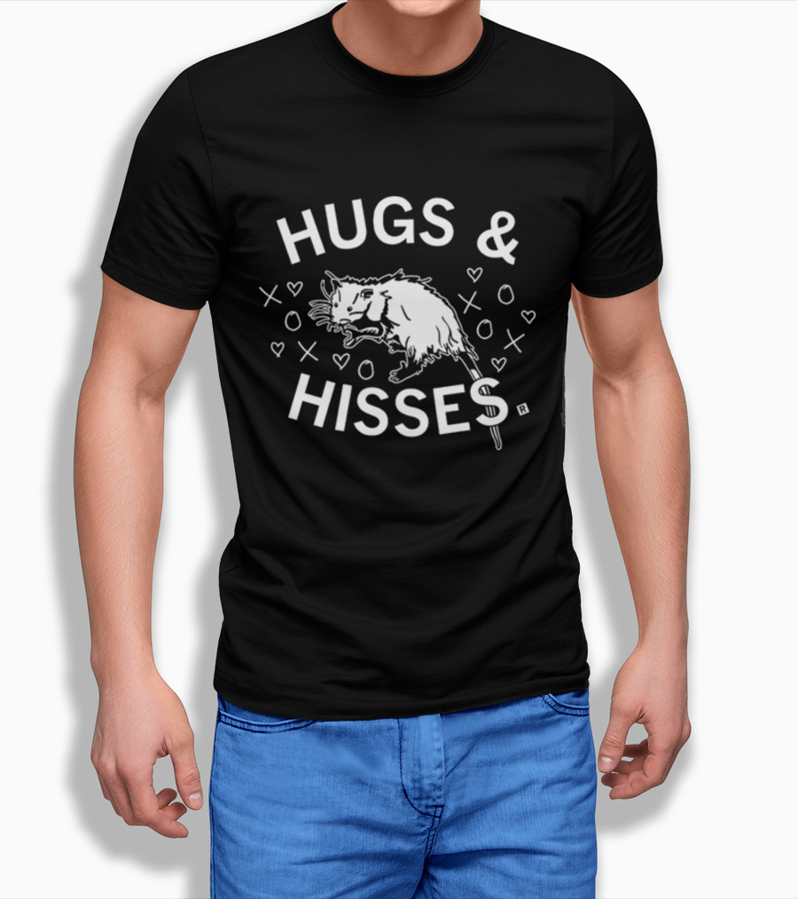 Hugs And Hisses Possum With Hearts And X's By Raygunsite Store T-Shirt