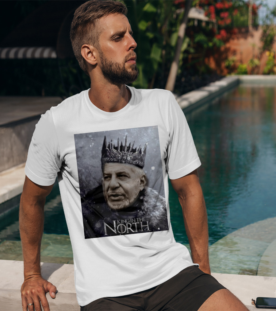 Bill Belichick King In The North Game Of Thrones Style Crown And Fur Cloak T-Shirt