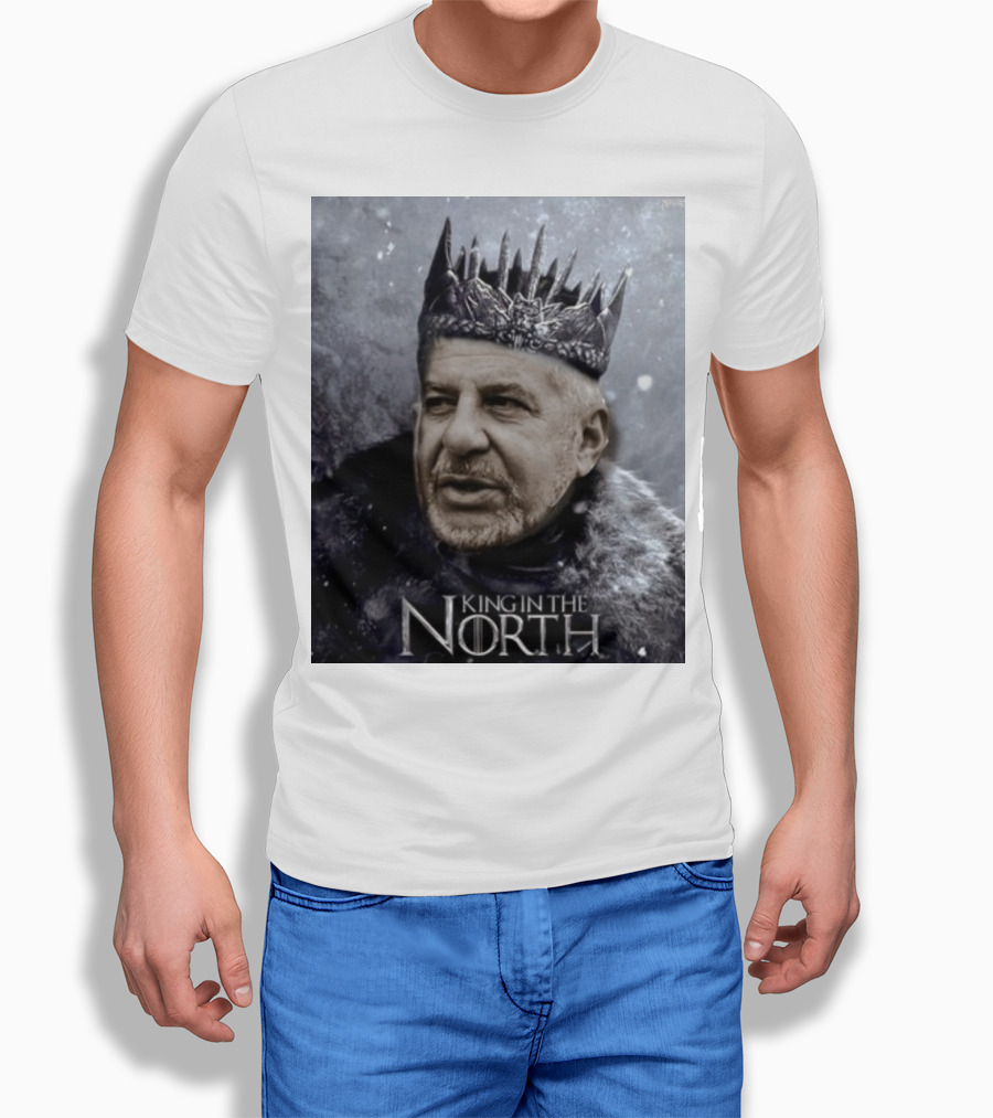 Bill Belichick King In The North Game Of Thrones Style Crown And Fur Cloak T-Shirt