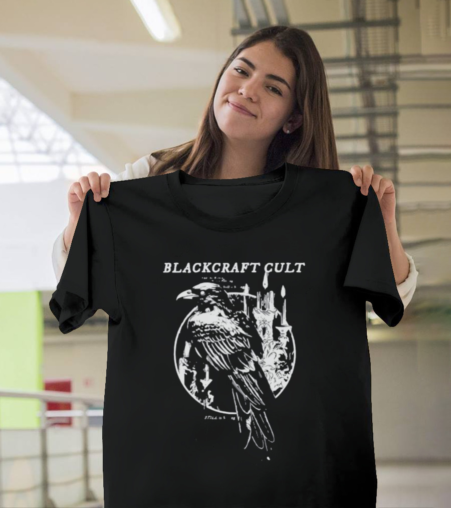 Blackcraft Cult Raven Never Flitting Still Is Sitting Candles T-Shirt