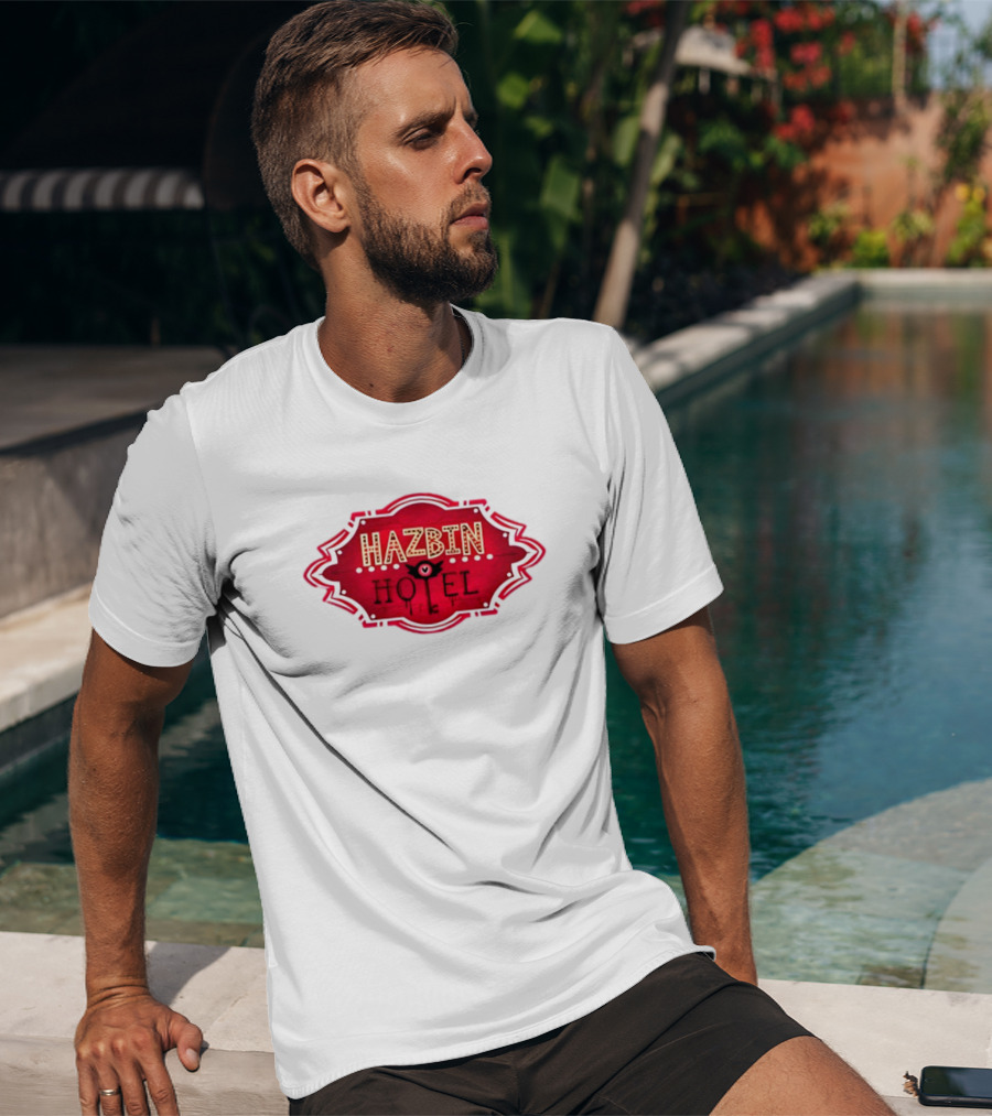 Hazbin Hotel Hazbinhotel Logo Badge With Heart And Winged Eye T-Shirt