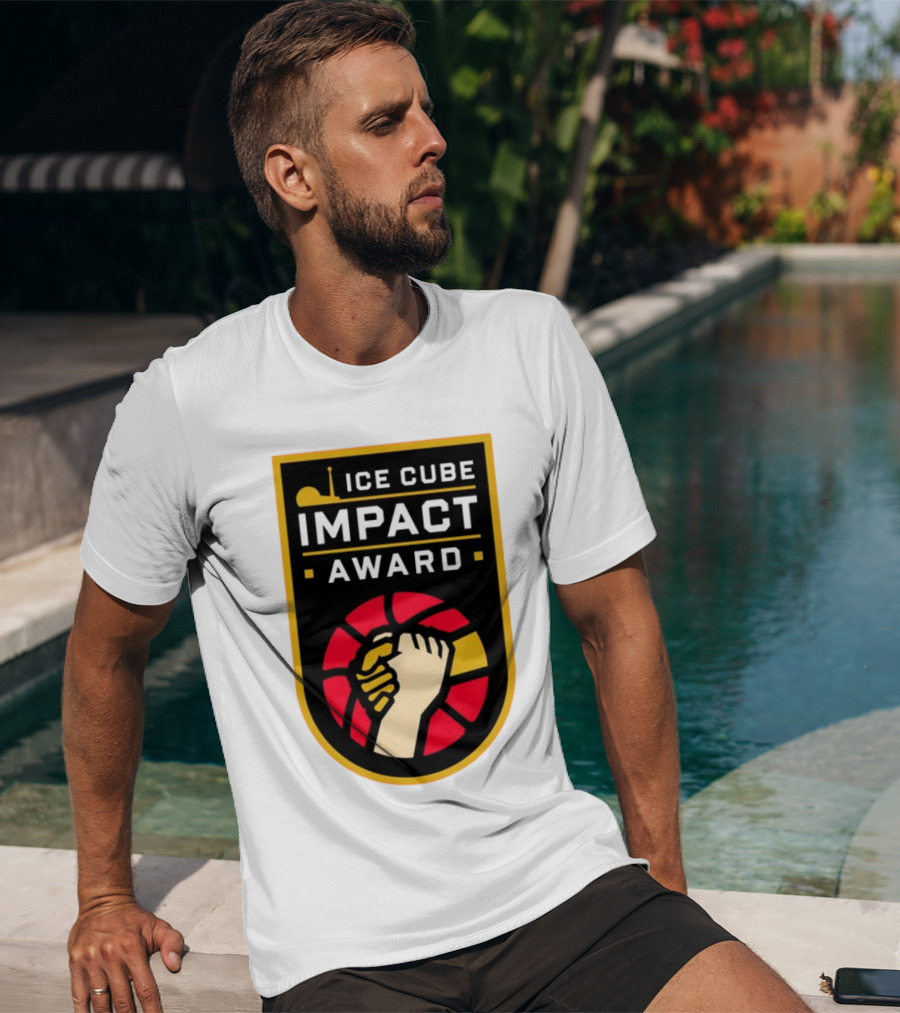 Ice Cube Impact Award Basketball Handshake Badge T-Shirt