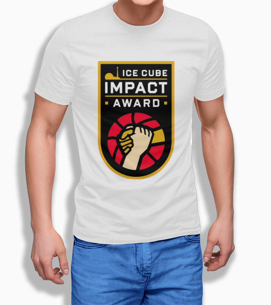 Ice Cube Impact Award Basketball Handshake Badge T-Shirt
