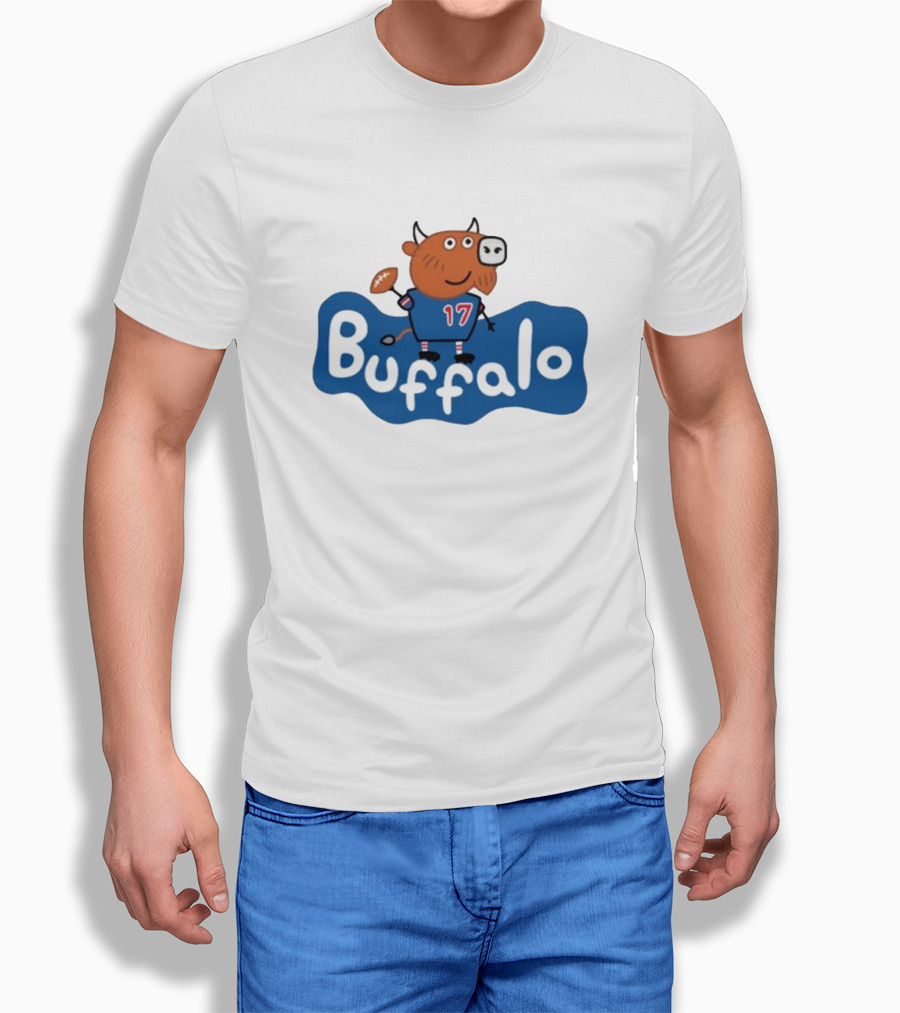 26Shirts Buffalo 17 Football Cartoon Character T-Shirt