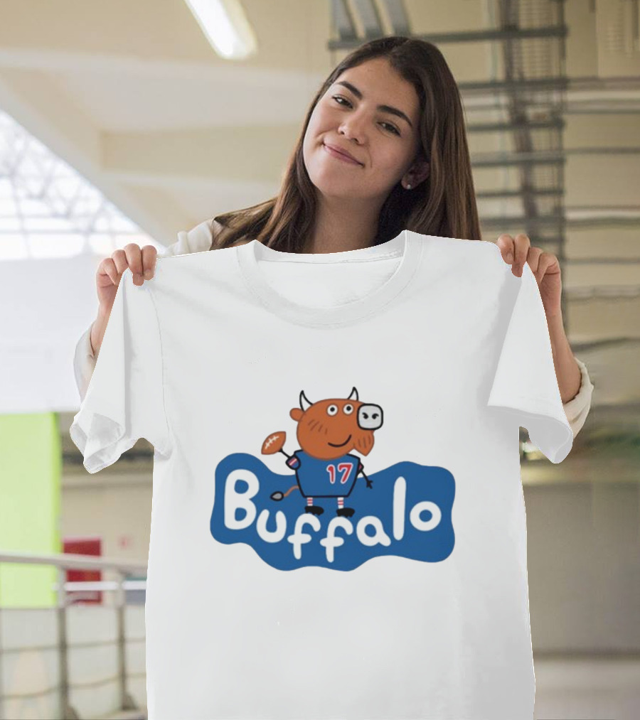26Shirts Buffalo 17 Football Cartoon Character T-Shirt