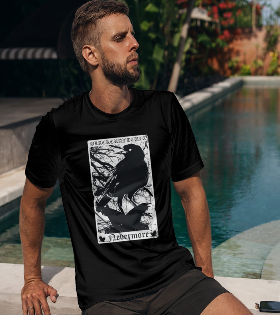 Blackcraftcult Nevermore Raven Tarot Card T-Shirt