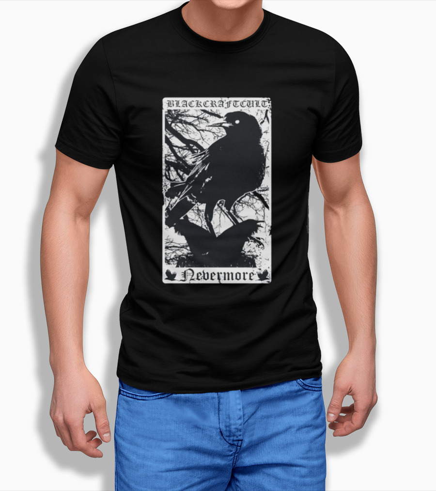 Blackcraftcult Nevermore Raven Tarot Card T-Shirt