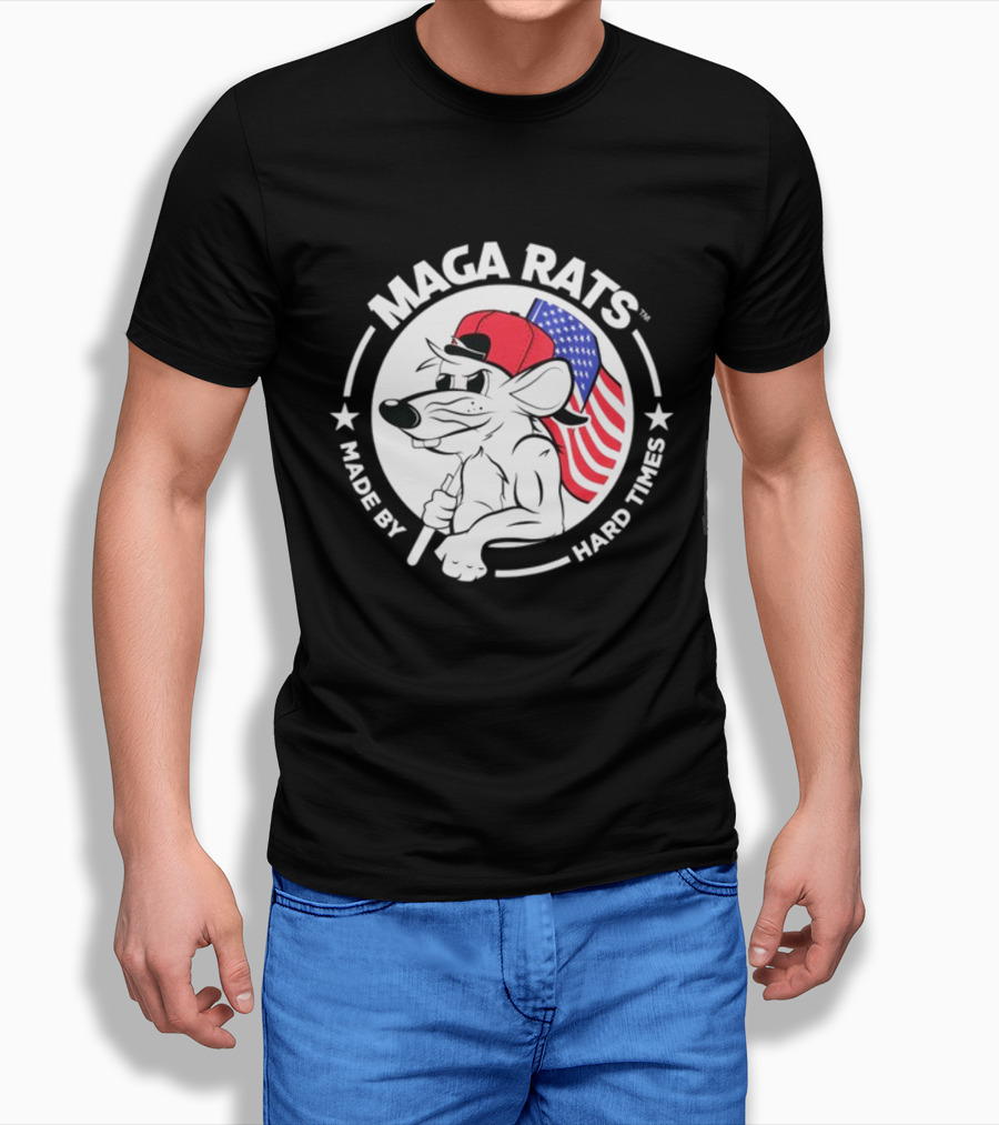 Maga Rats Made By Hard Times American Flag Hat T-Shirt