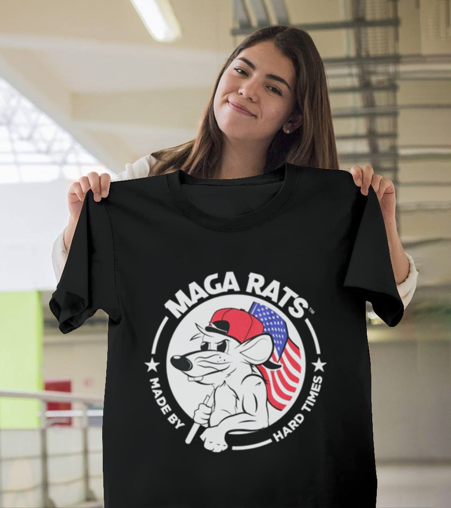 Maga Rats Made By Hard Times American Flag Hat T-Shirt