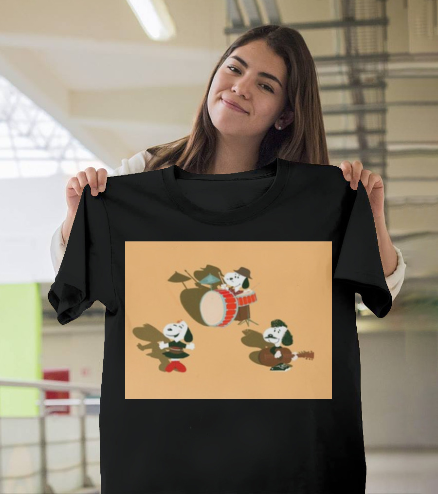 Paramore And Snoopy Characters Playing Musical Instruments T-Shirt