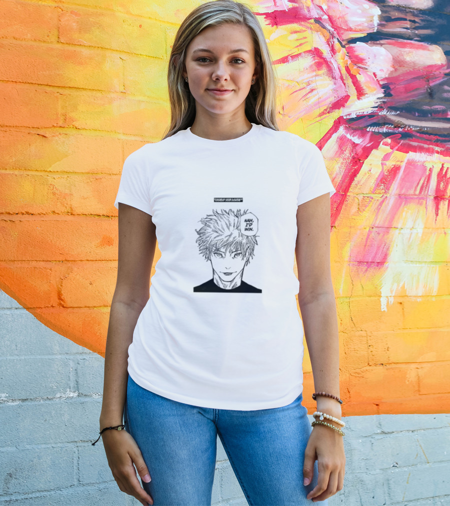Goofyahhtees Nah I'd Win Manga Style Anime Character Confident Expression T-Shirt