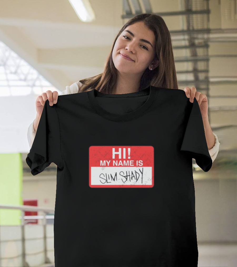 Hi My Name Is Slim Shady Eminem Inspired Nametag T-Shirt