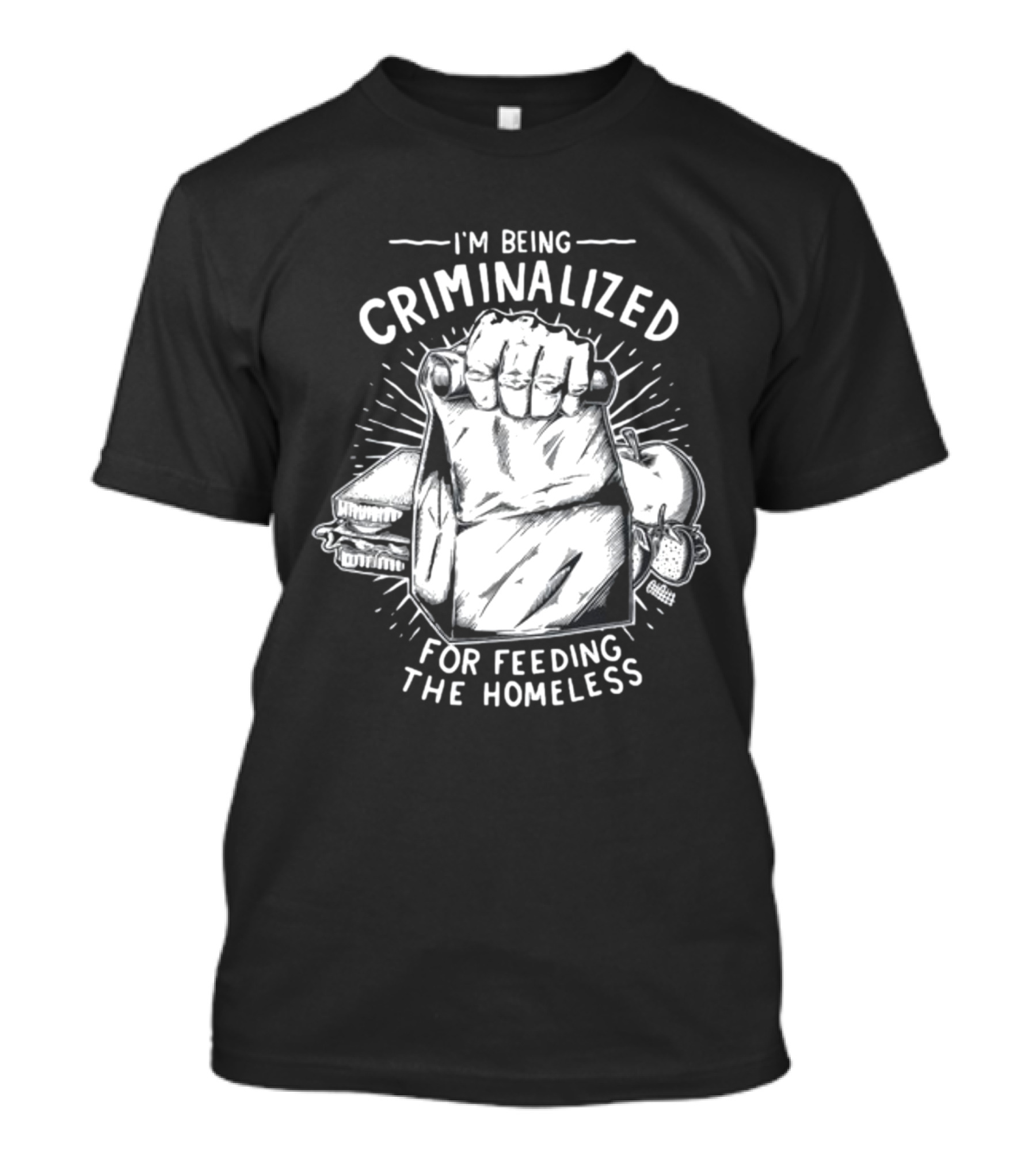 Punkwithacamera I'm Being Criminalized For Feeding The Homeless Sandwich Bag Icons T-Shirt