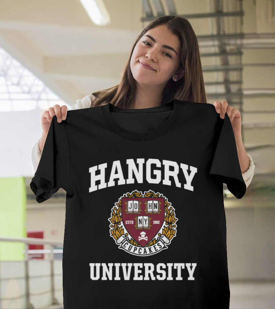 Hangry University Johnnycupcakes Estd 1982 Crest T-Shirt