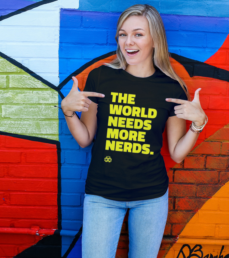 THE WORLD NEEDS MORE NERDS Geometric T-Shirt