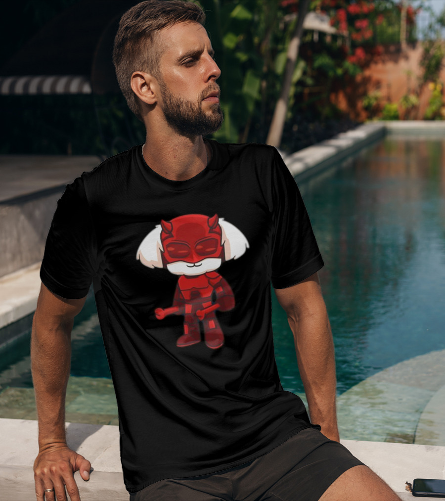 Doug The Devil Of Hell's Kitchen Red Demon Character With Mask And Horns T-Shirt