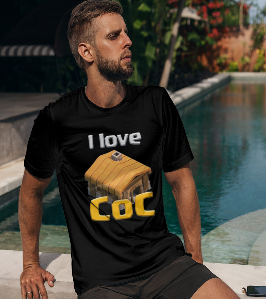 I Love Coc Clash Of Clans Hut T-Shirt