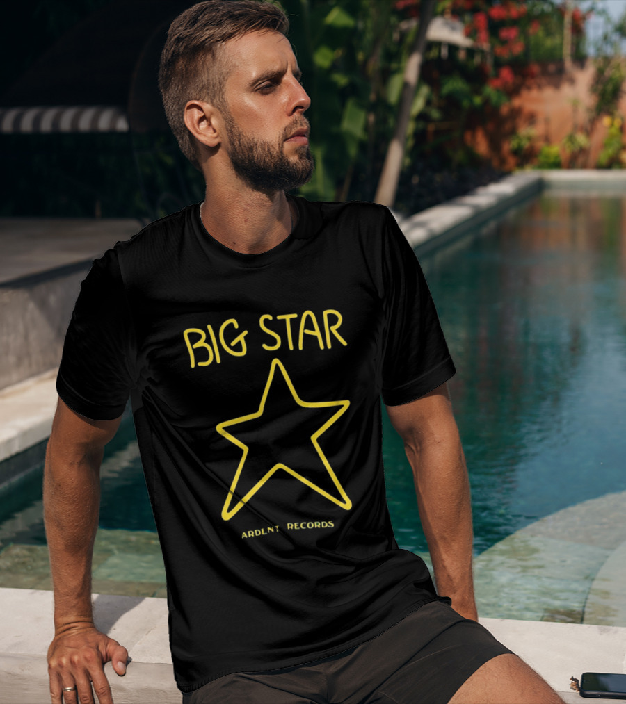 Big Star Ardent Records Yellow Star Graphic Retro Music T-Shirt