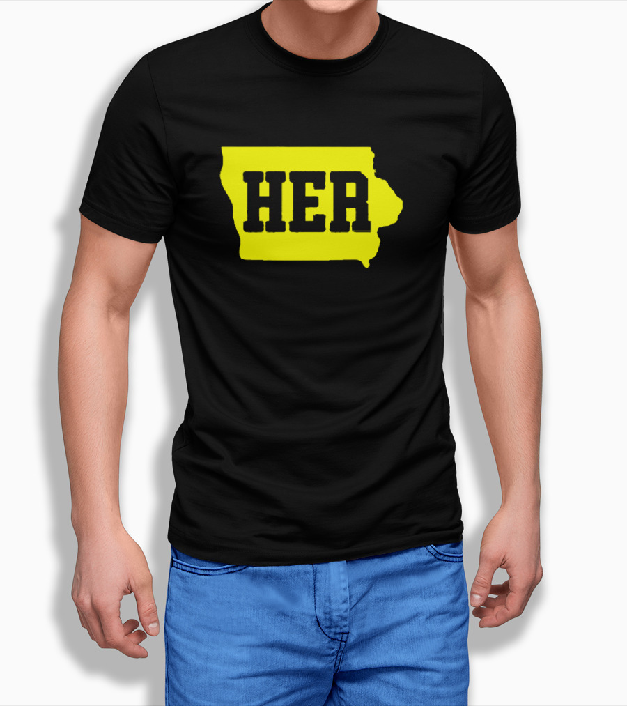 Dave Portnoy Hawkeye HER Caitlin Clark Iowa Map T-Shirt